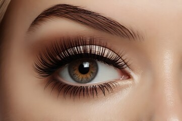 Obraz premium Beautiful female eye with extreme long eyelashes.