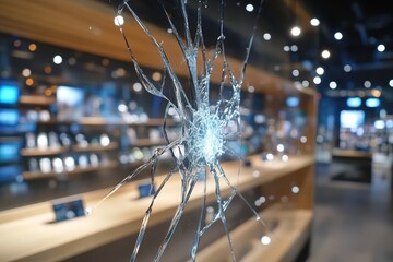 Cracked Glass Of Display Generative AI