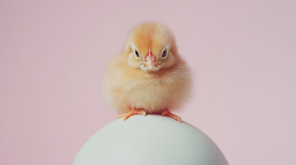 Baby Chick on Eggshell