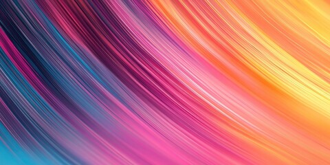 Obraz premium Vibrant abstract gradient background with motion blur featuring smooth colorful lines in pink, blue, orange, and yellow blending together prominently.