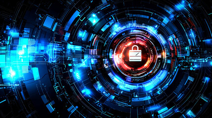 Fototapeta premium Cyber Security: Digital Protection and Network Safety. Abstract Technology Background Image
