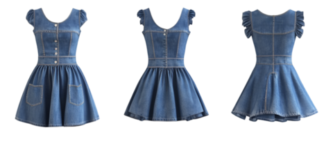 blue dress isolated on white