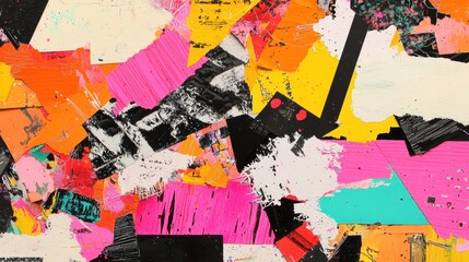 Fototapeta premium Abstract Collage of Vibrant Colors and Textures
