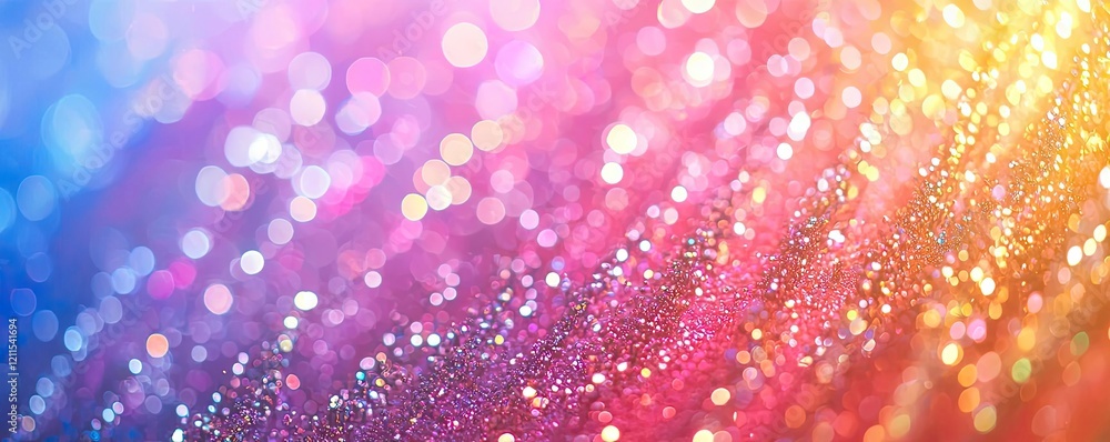 Poster rainbow holi idea. colorful sparkling background with vibrant bokeh effects and shimmering lights.