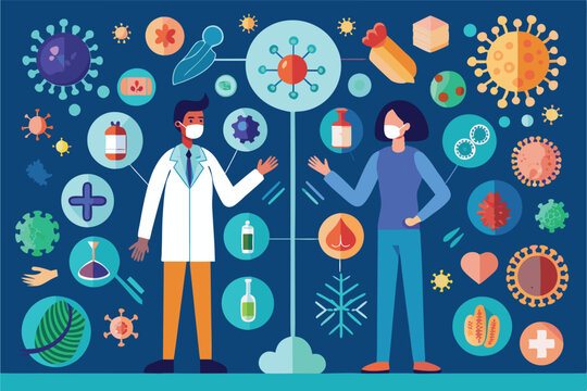 This infographic contrasts innate and adaptive immunity using vibrant visuals for easy comprehension Infographics with difference between innate and acquired immunity,