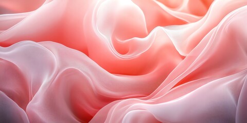 Fototapeta premium Flowing Coral Silk: A Dreamlike Abstract Textile