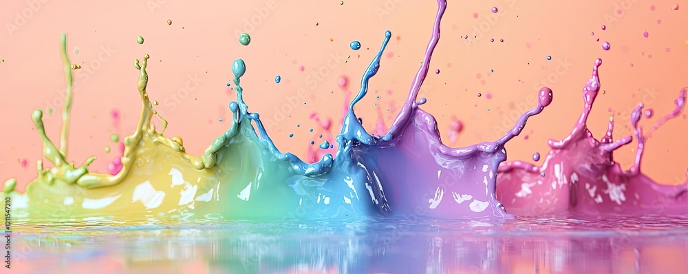 Poster rainbow holi idea. vibrant splashes of color create an artistic and energetic visual display.