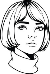 minimalist-female-portrait-bob-haircut-line-art-vector