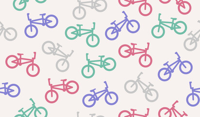 Colorful bicycles pattern background vector design