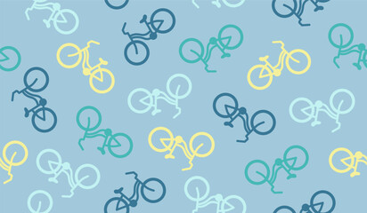 Colorful bicycles pattern background vector design