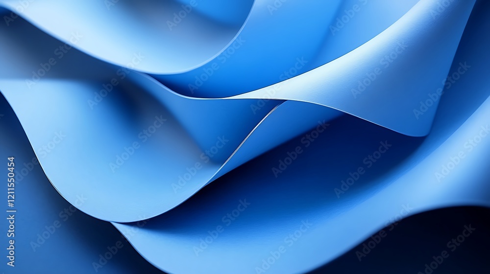 Wall mural a close-up of blue paper showing the smooth curve background