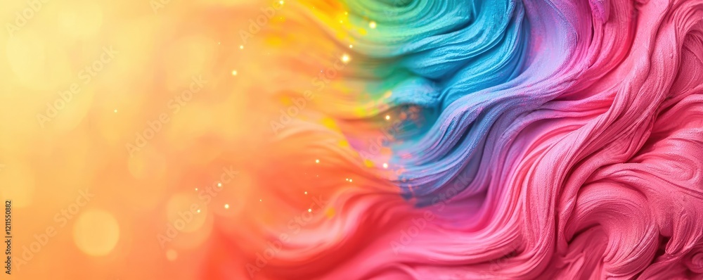Poster rainbow holi idea. vibrant colorful abstract wave pattern with a smooth flowing texture and bright h