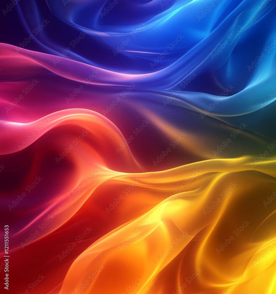 Poster mixing colors digital background with smooth flow, generative ai