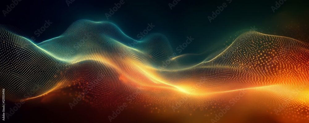 Aufkleber simple abstract light digital background with glowing effect, generative ai