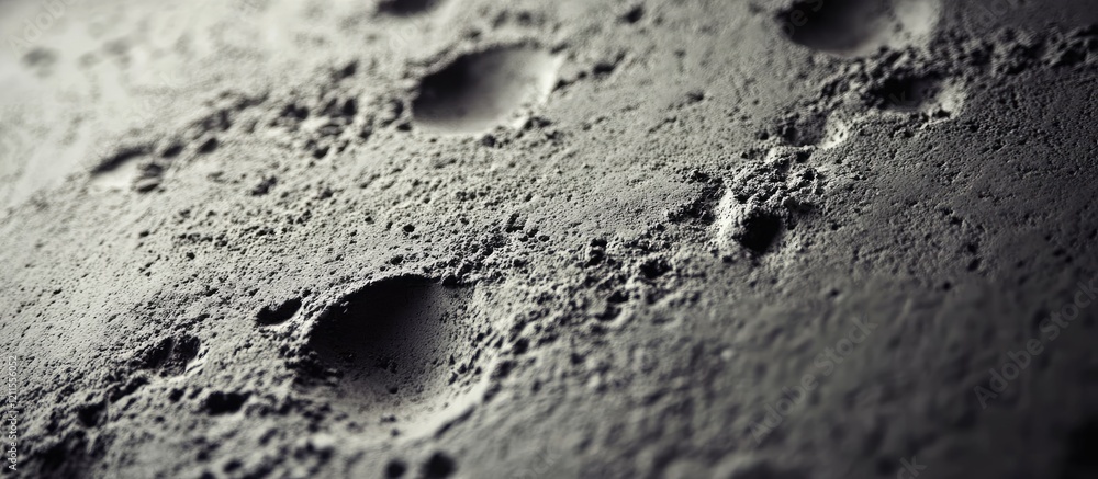 Poster close up of textured concrete surface with dark gray tones showcasing irregular patterns and shallow