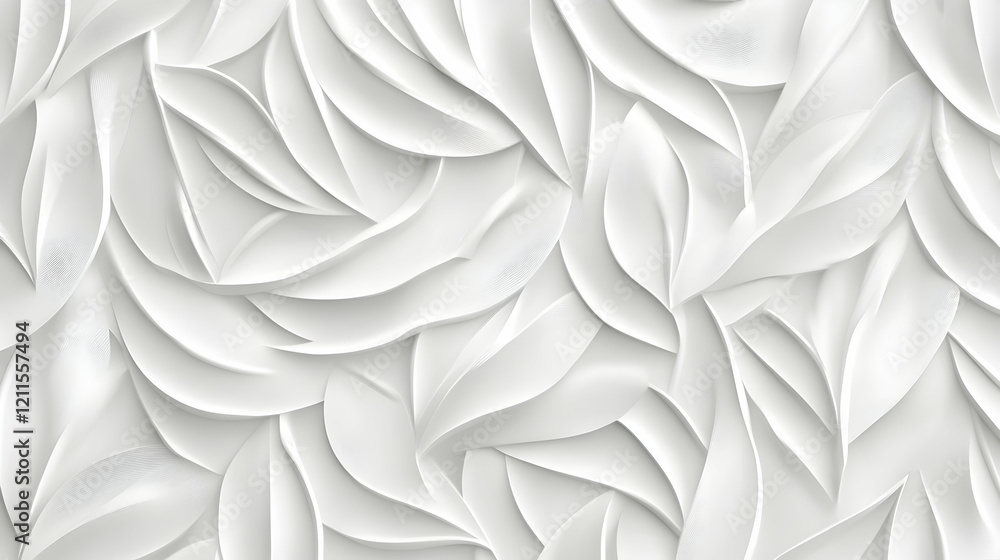 Poster White leaf pattern texture background for design