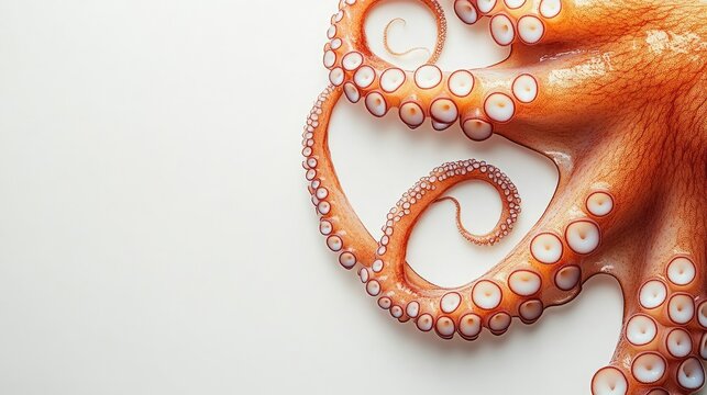Close-up of a vibrant octopus tentacle