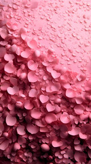 Pink hearts cascade, studio backdrop, Valentine's