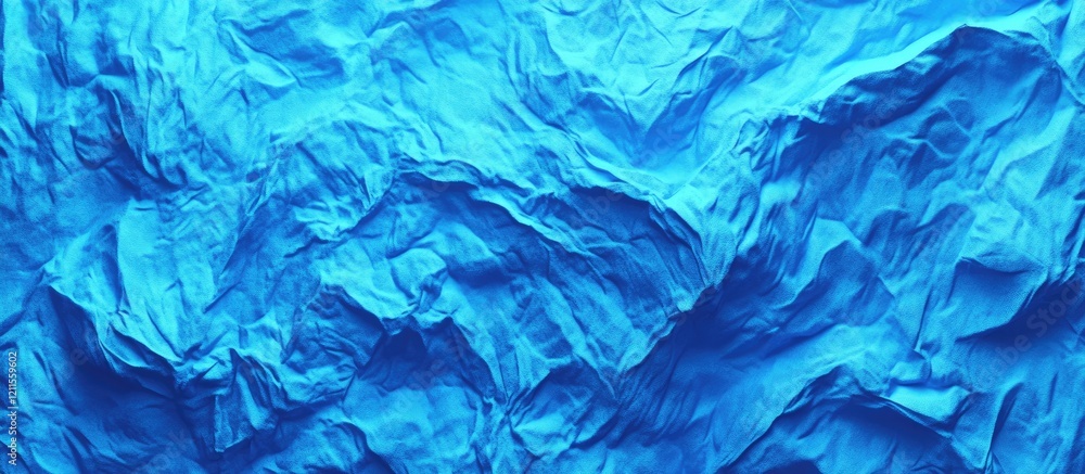 Aufkleber vibrant blue wrinkled paper texture background with varying shades of blue creating depth and enhanc