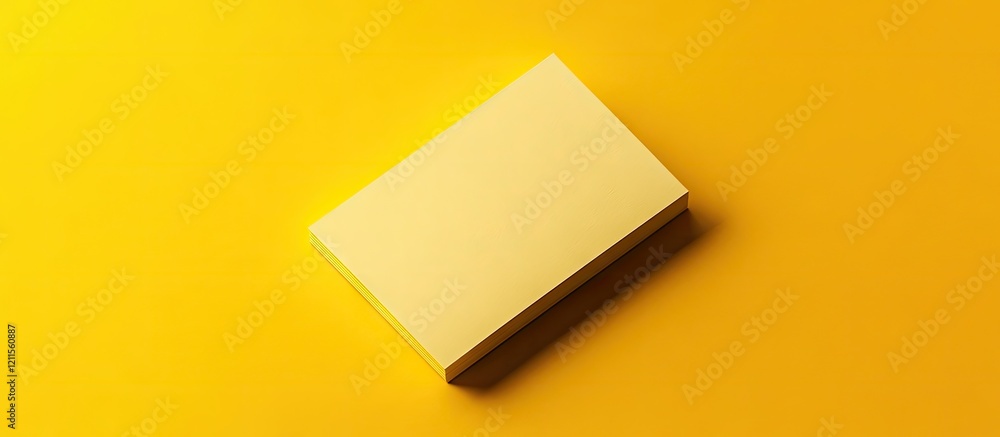 Poster vibrant yellow business card mockup positioned diagonally on a matching yellow background emphasizin