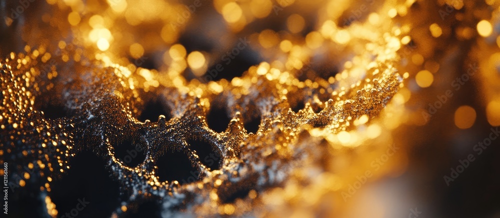 Aufkleber gold and black shimmering bokeh patterns create a mesmerizing abstract background with dynamic light