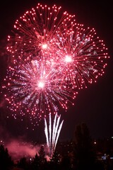 New Year Digital Design Image with Fireworks, Generative AI