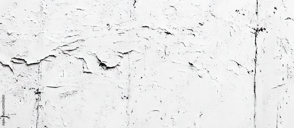 Poster textured white concrete wall with visible cracks and imperfections, displaying a rustic and aged app