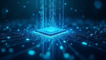 Data Processing Cpu Microchip with Digital Streams