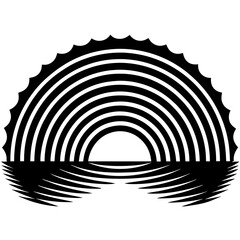 Obraz premium ripple arc silhouette vector illustration
