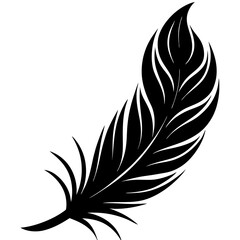 Obraz premium A simple feather silhouette vector illustration