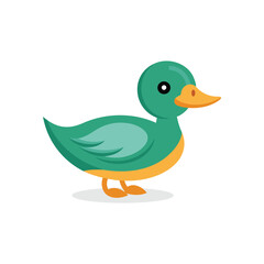 Obraz premium Cartoon duck isolated flat vector illustration on white background