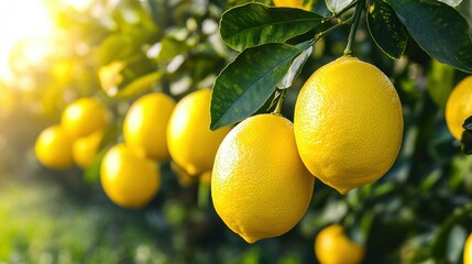 Sun-Drenched Lemons: A Vibrant Citrus Orchard