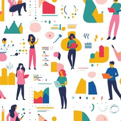 Illustrating teamwork dynamics creative collaboration in a modern office setting