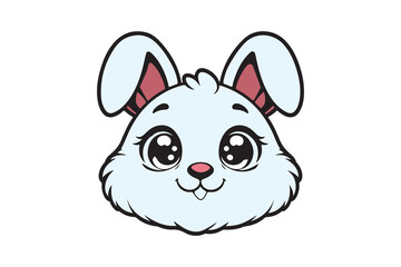 Rabbit face vector art with white background 