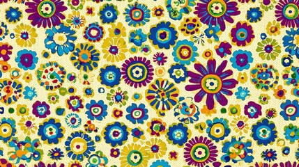 Vibrant flower pattern design studio digital artwork colorful aesthetic floral concept
