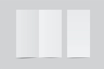 Open Leaflet, bi fold mockup template .Blank paper, thank you card, notecards, note paper, greeting card, wedding invitation, postcard, brochure or any creative work for presentation of your design
