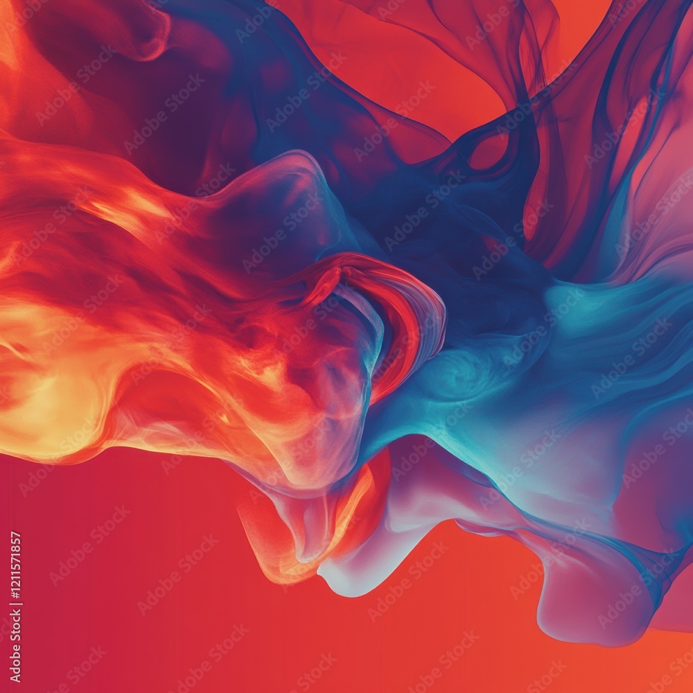 Poster dynamic color swirls abstract digital art in a vibrant close-up view of creative expression