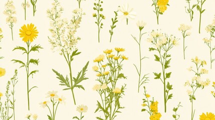Serene top-down view of vibrant wildflowers in bloom a floral design in nature