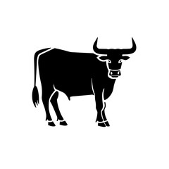 Simple black Bull Icon Vector Symbol