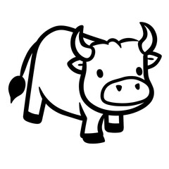 Simple black Bull Icon Vector Symbol