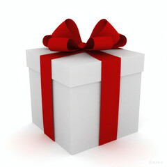 gift box with red ribbon isolated on a transparent or white background