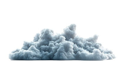 A sky cloud, isolated on white or transparent background cutout.