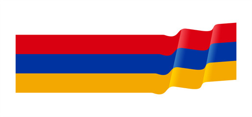Armenia flag waving style. National flag. Banner and border design element. 