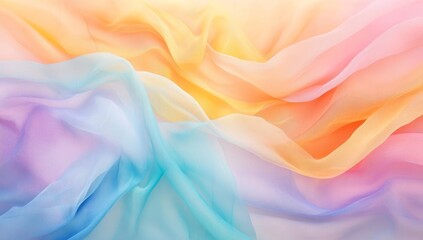 Obraz premium Pastel rainbow ombre chiffon fabric texture background.