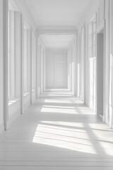 Fototapeta premium Light White Interior Digital Background, Generative AI