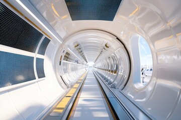Fototapeta premium Cross-Sectional View of an Innovative Hyperloop System Integration for Future Transportation Solutions
