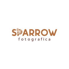 bird logo, sparrow logo, wordmark