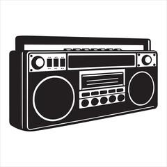 Boombox Radio Vector Clipart with Vintage Boombox Illustration
