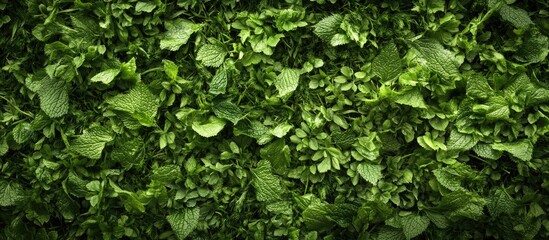 Obraz premium Lush green nettles spread across vibrant grass, highlighting diverse textures and shades of green in a natural, serene environment.