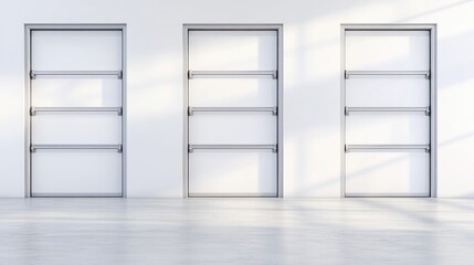 Modern Minimalist Doors with Sleek Silver Frames and Clean Lines
